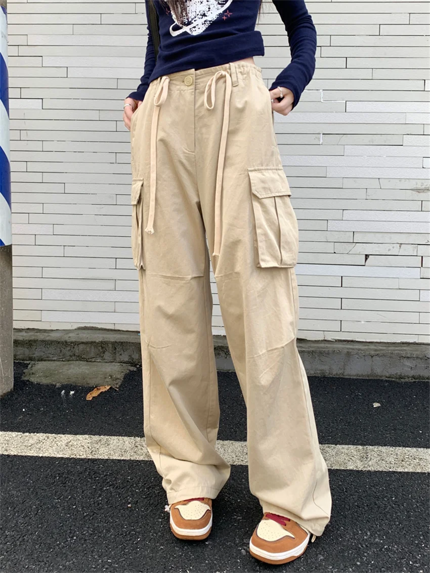 

Alien Kitty 2023 Daily High Street Pants Women Chic Vintage Autumn 2024 Pockets Minimalist Straight Casual New Loose Stylish
