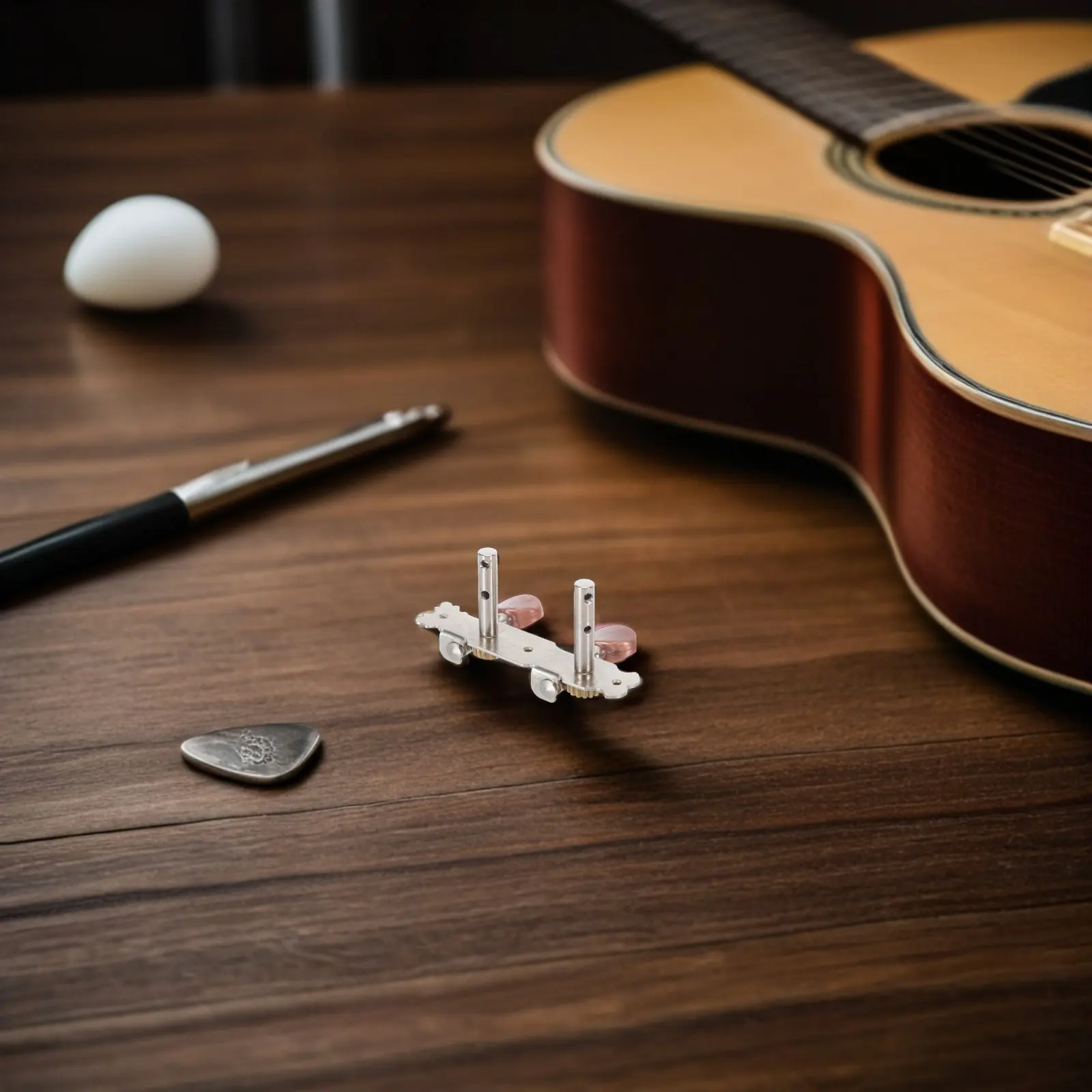 1Set Ukulele Tuning Pegs Guitar String Tuners Compact Double Knob Metal Posts Replacement Parts for Acoustic Guitar Tuning