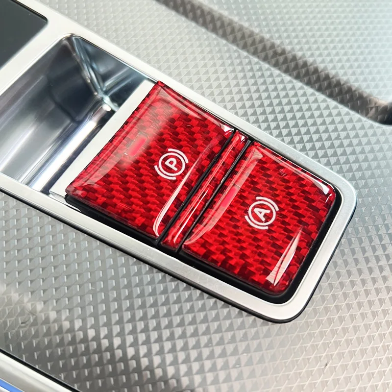 2Pcs Car Styling Handbrake Shift Panel Button Cover Trim Sticker for Audi A6 A7 A8 Q6 Q7 Q8 C8 D5 2019-2025 Interior Stickers