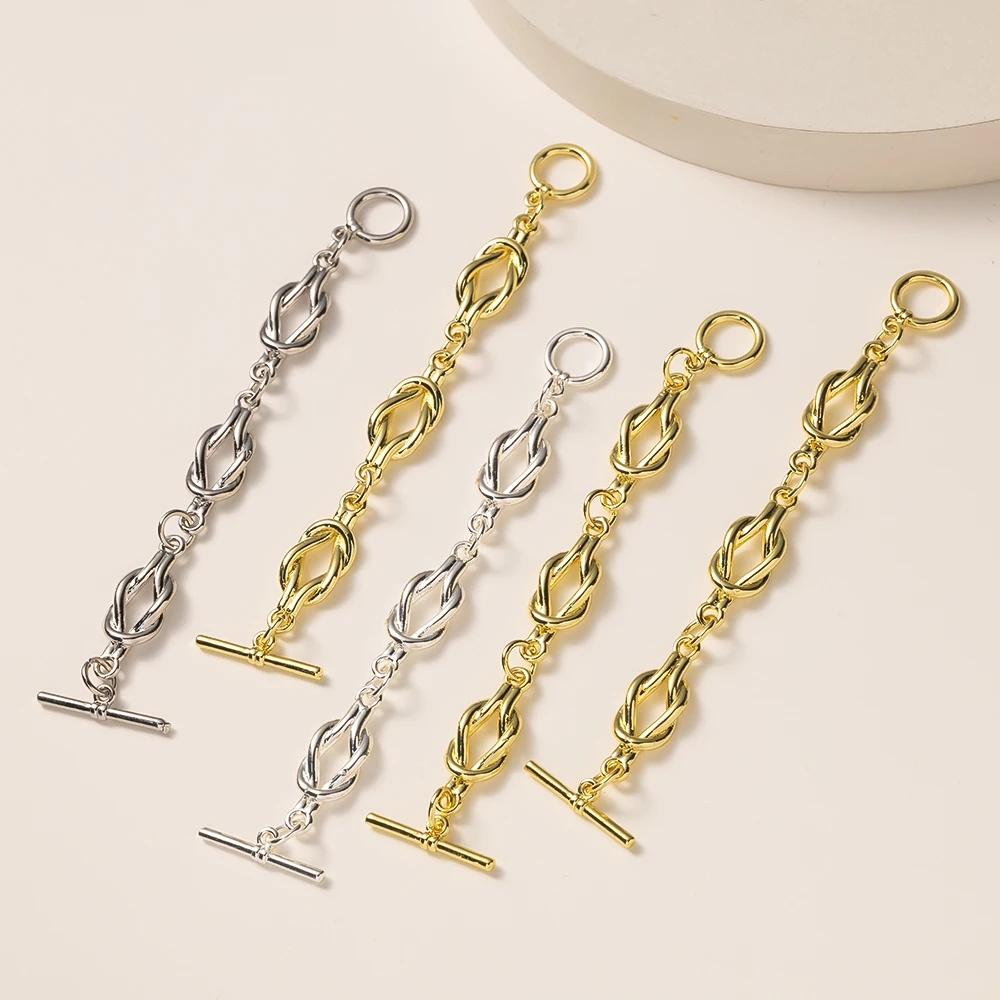 1/2 Stück Kupfer 14K Vergoldeter Langer Kettenverbinder DIY Halsketten Armband OT-Verschluss Zubehör Schmuckherstellungsmaterial – Detail 5