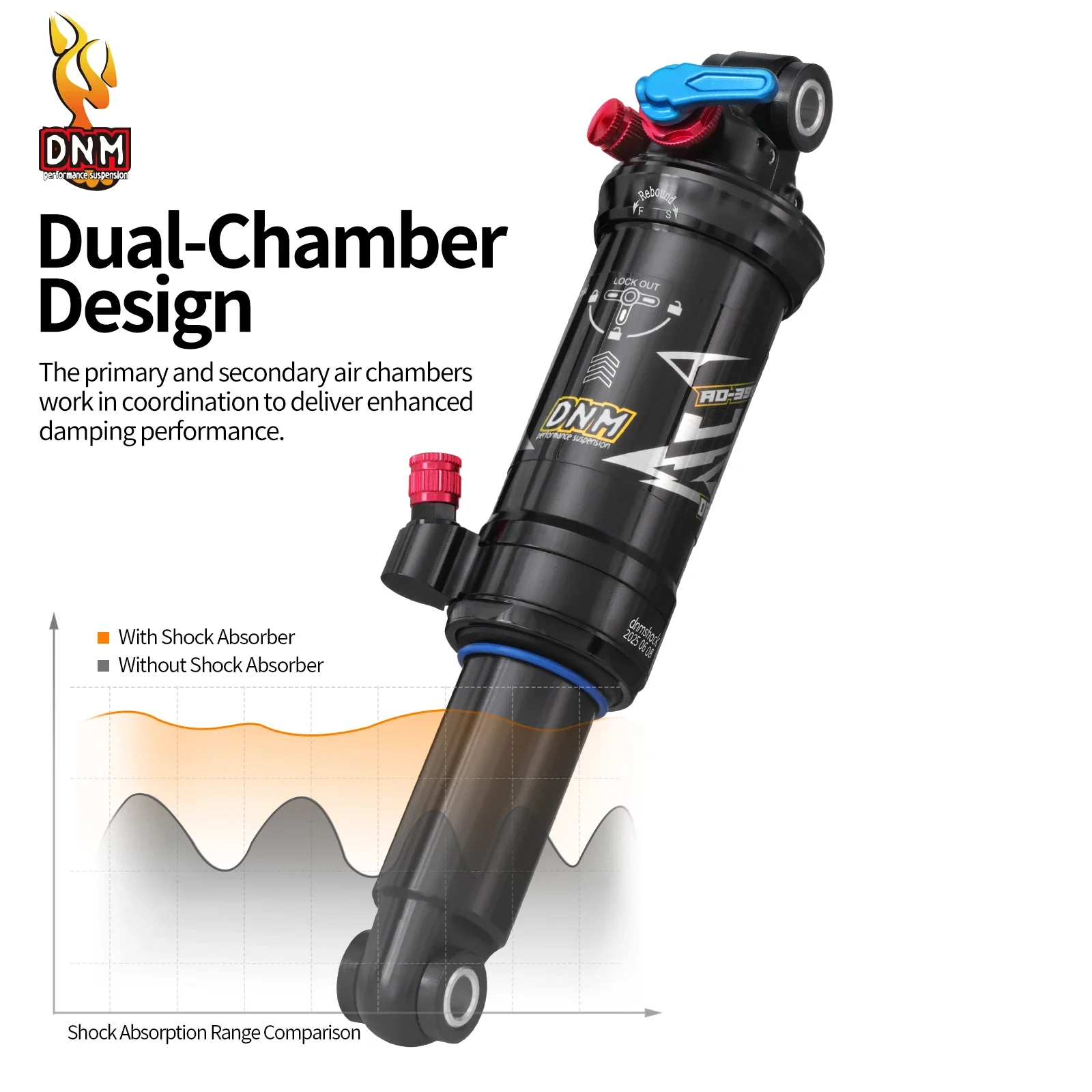 DNM AO-39RC Newer DNM AO-39RC MTB Soft Tail Bicycle Rear Shock Downhill 165/190/200mm Mountain MTB Bike Air Shock Absorber
