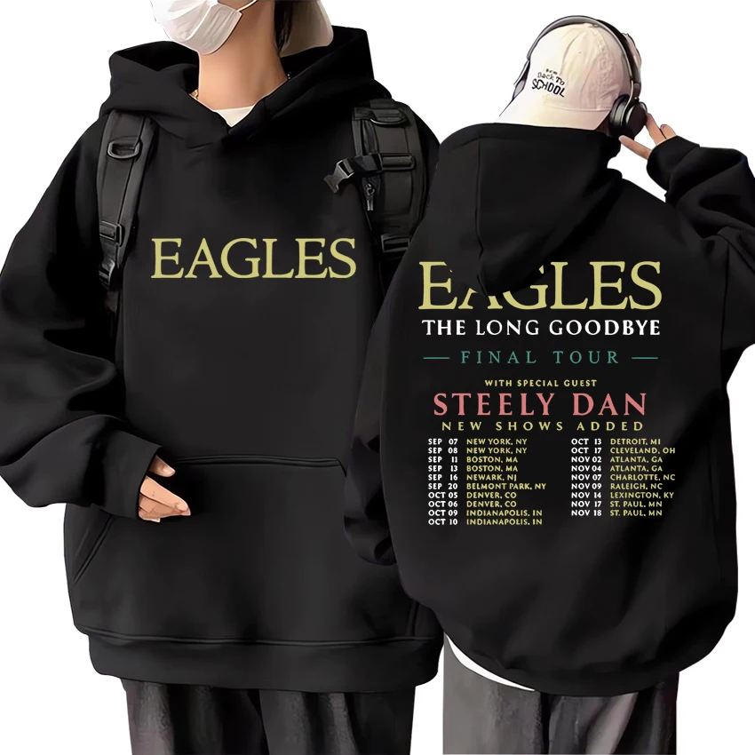 

Толстовка с принтом рок-группы Eagles для мужчин и женщин, флисовый Повседневный Модный свитшот в винтажном стиле, пуловер оверсайз в стиле унисекс
