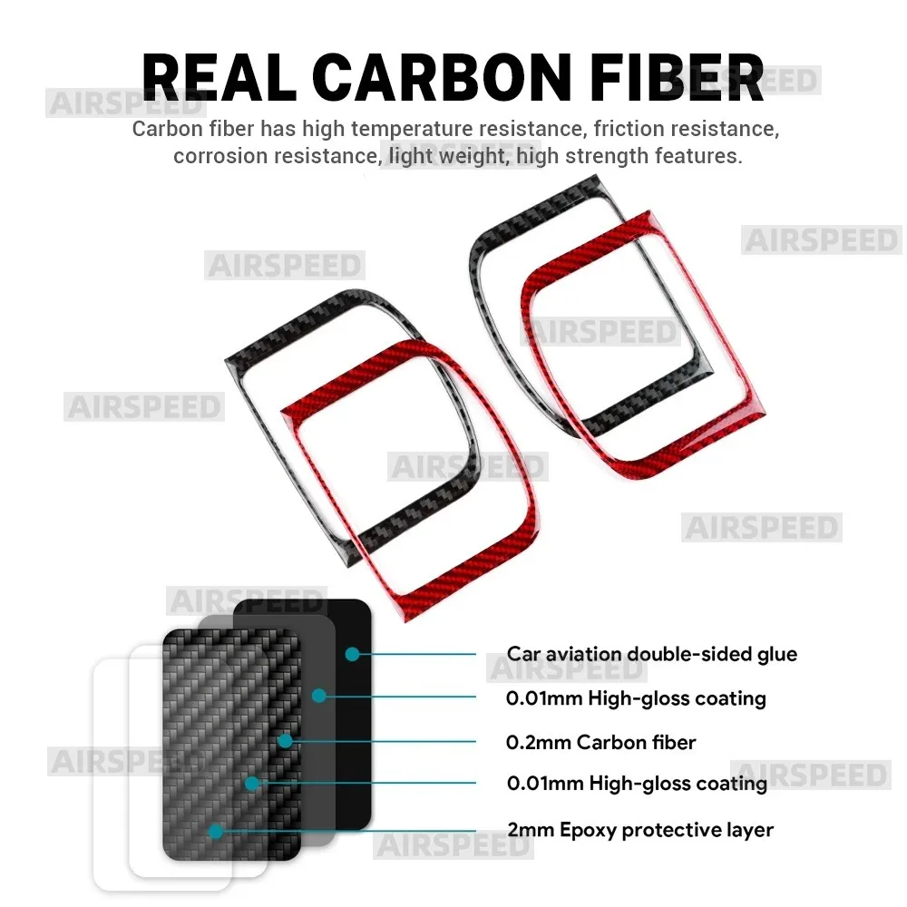 Soft Carbon Fiber Sticker For Skoda Fabia 2 MK2 5J 2007-2010 2011 2012 2013 2014 Car Air Outlet Frame Side of Center Console - view 6