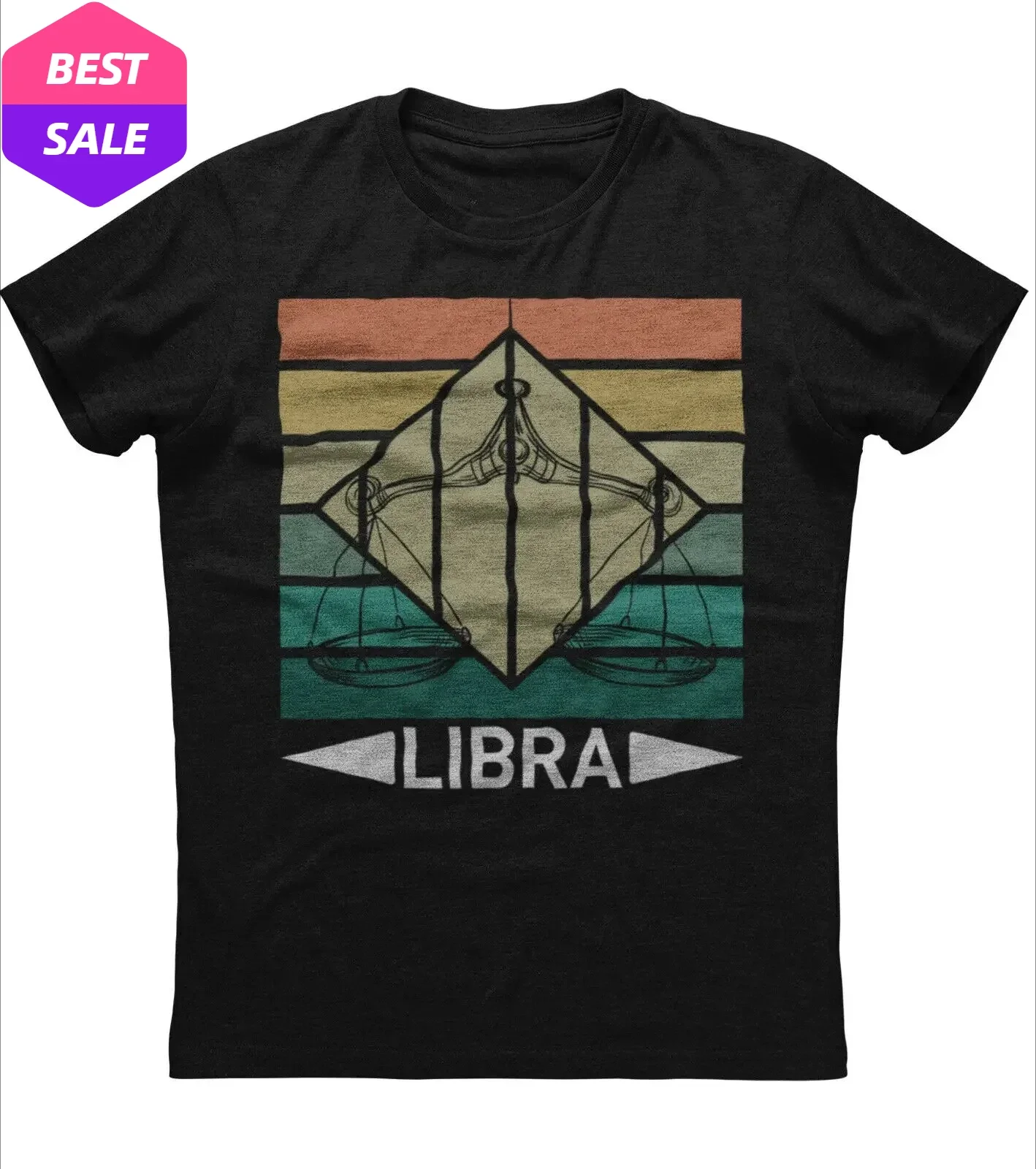 Vintage Design Libra Zodiac Sign Birthday Gift T-Shirt 100% Cotton O-Neck Short Sleeve Summer Casual Mens T-shirt Streetwear