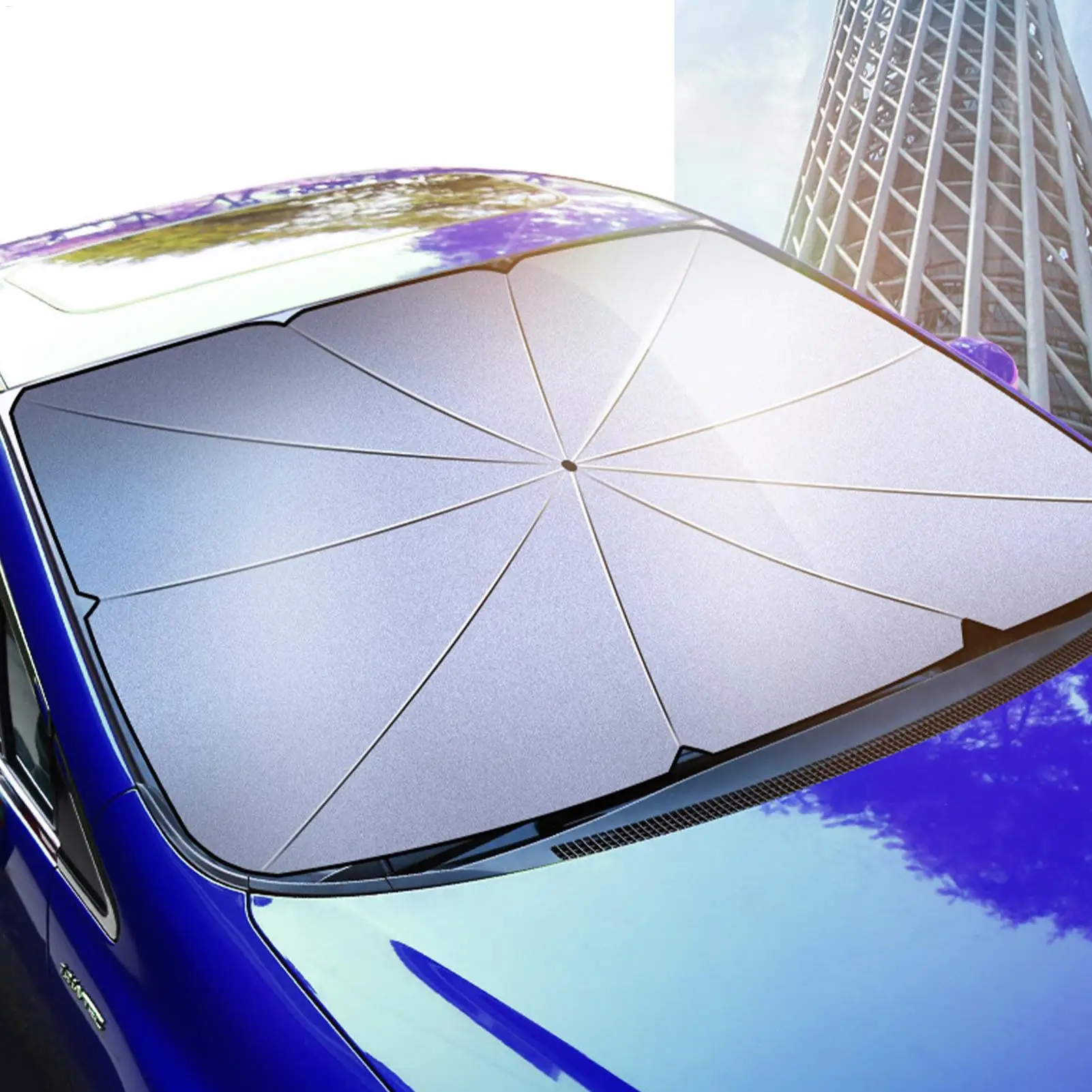Car Shades for Front Window Auto Protective Windshield Sunshades Car Heat Protection Tool Foldable Full Coverage Sun Blocker