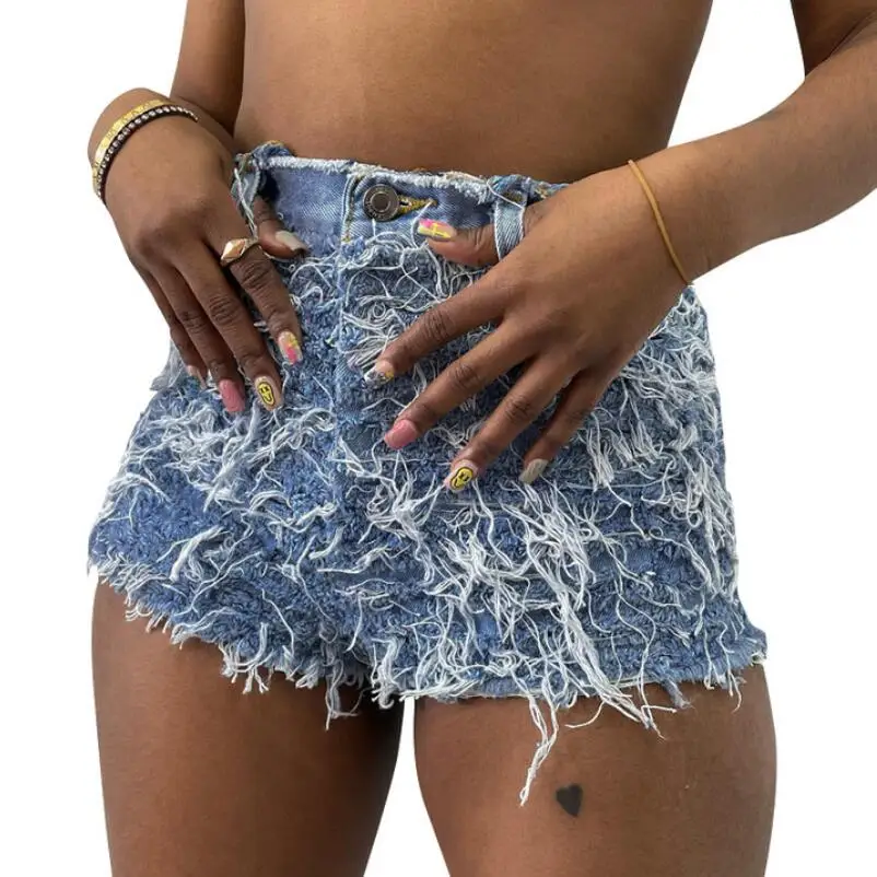 

Tassels Vintage Denim Short Street A Line Women Summer 2023 High Waist Chic Bottoms Y2K Style Saias Jeans Shorts Women p1055
