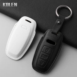 Leather Car Key Case Cover Shell Fob For Audi A3 A4 B9 A6 A7 4K A8 E-tron Q5 Q7 Q8 C8 D5 SQ8 S7 S8 Protector Accessories Keyless