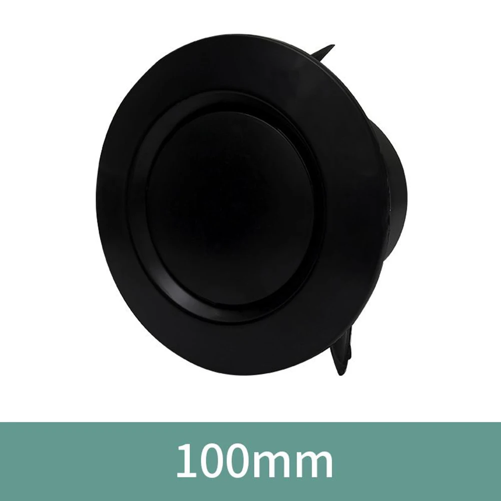 Versatile Round Ventilation Cover Adjustable Air Volume Easy Installation Stylish Design Black ABS Material 75/100/125/150/200mm