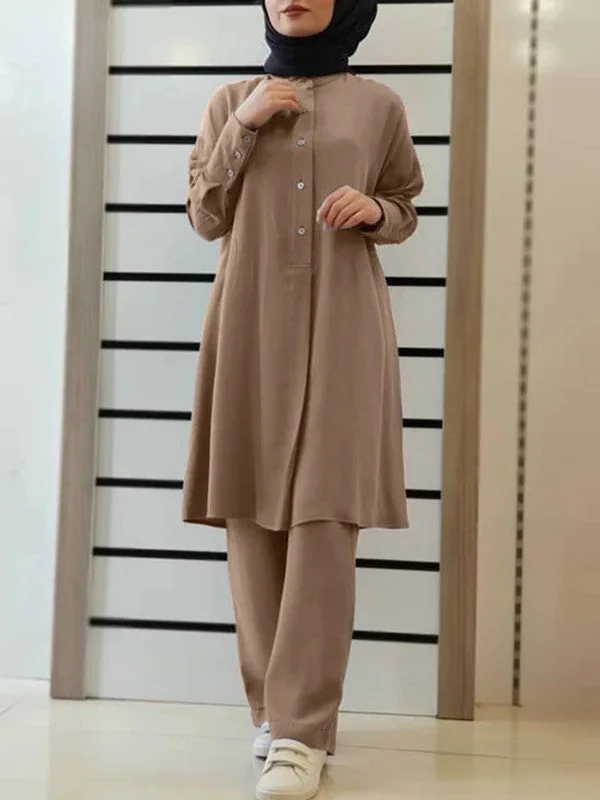 

Casual Two-Piece Set Oversized Relaxed Fit Top And Pants Set Loose Cotton Shirt And Trousers Set Summer Comfy Pants Outfit