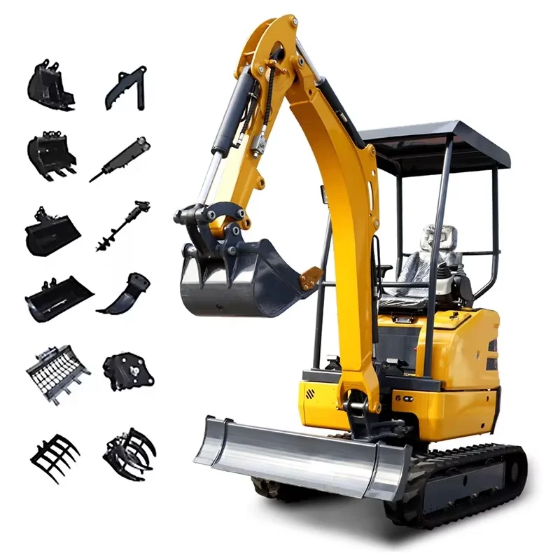 Mini Excavator 1 Ton Agricultural Building EPA EURO5 Engine Customized 1.2 Ton Of Mini Excavator
