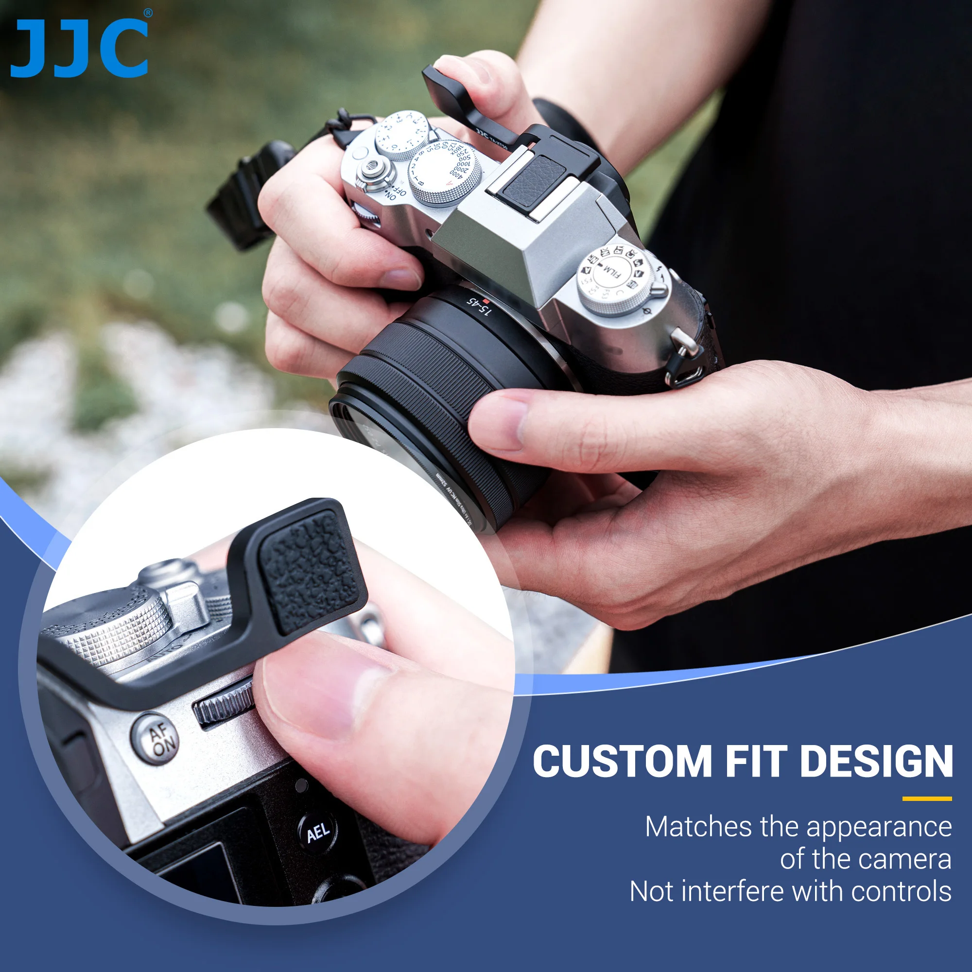 JJC Deluxe Metal Thumb Up Grip for FUJIfilm FUJI X-T50 Camera Hot Shoe Thumb Rest Support Grip for Stable and Safe Hand Hold