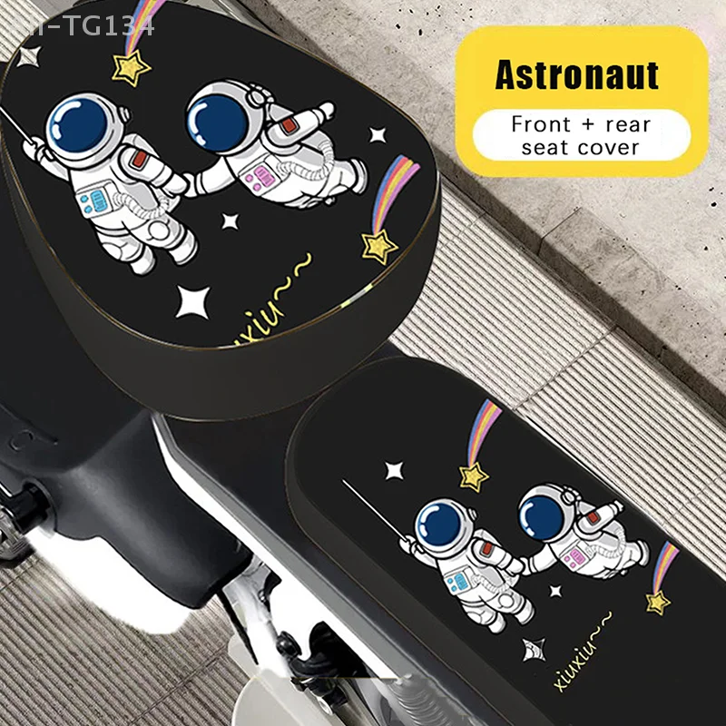 Electric Car Seat Cover, Waterproof Sunblock, Heat Insulation Non-slip Leather Seat Cover Electric Bike Cartoon Protective Cover