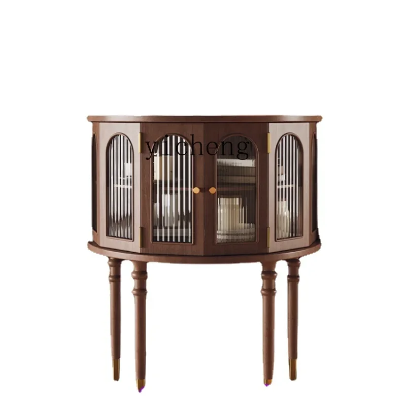 

Zf Solid Wood Porch Living Room Wall Small Apartment Decoration Storage Organizer Small Cabinet
