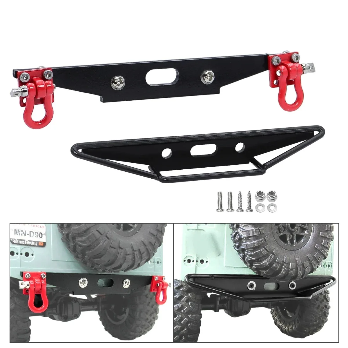 Gancio di traino per paraurti posteriore in metallo per parti modificate di aggiornamento per auto MN 1/12 MN99S D90 MN98 MN99 D99 RC