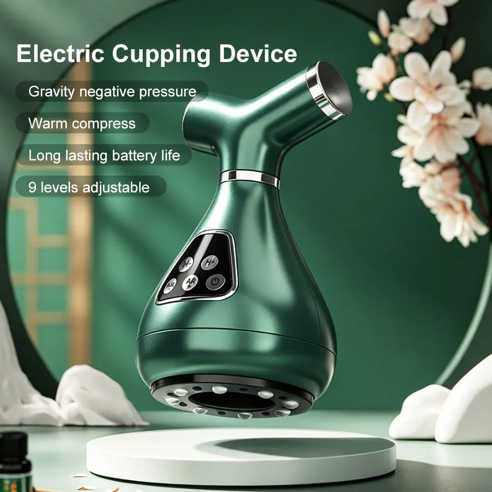 Gravity Negative Pressure Electric Vacuum Cupping Massager Cupping Red Light Balance Damp Cold Body Massage Device Massagem