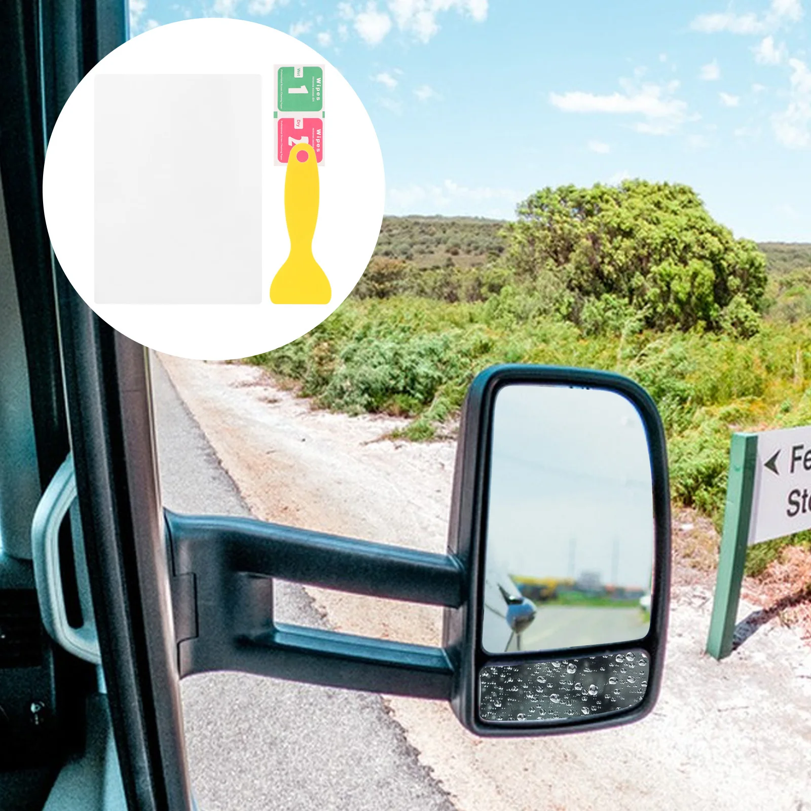 

1Pair Car Rear View Mirror Film Rainproof Side Window Film Easy Apply Universal Vehicle Mirror Rain Guard Anti Fog Safety