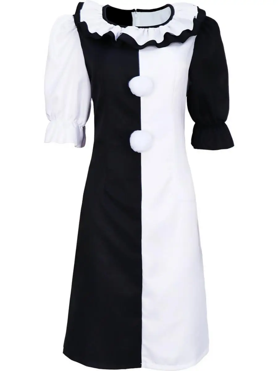 Straszny Kostium Klauna na Halloween, Strój na Występ, Krwawy, Terrorystyczny Kostium do Odgrywania Ról, Kostium Sceniczny, Damski, Faion