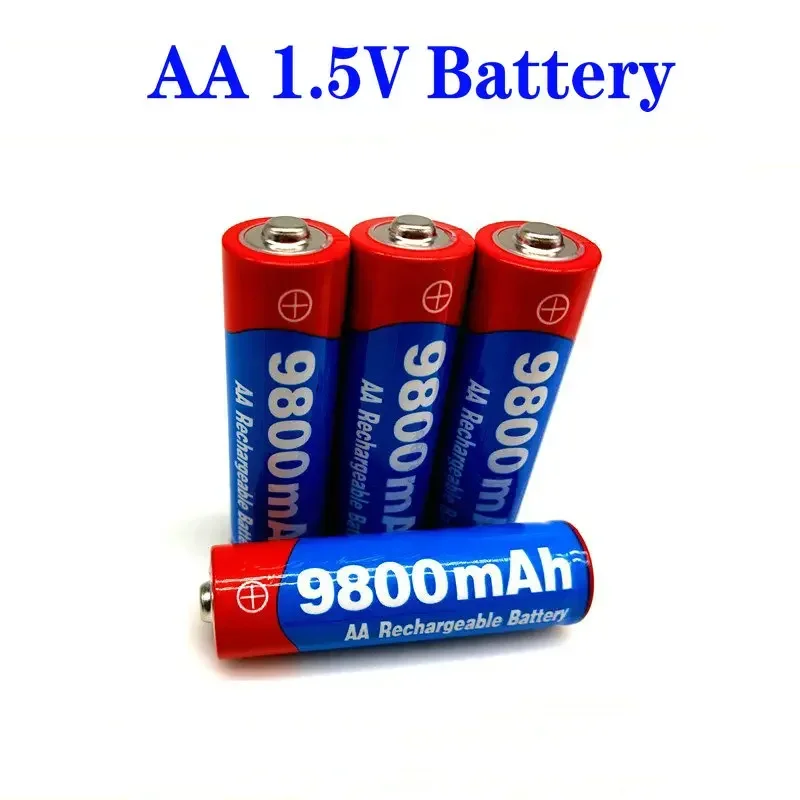 2021 New 2~20pcs/lot Brand AA rechargeable battery 9800mah 1.5V New Alkaline Rechargeable batery for led light toy mp3