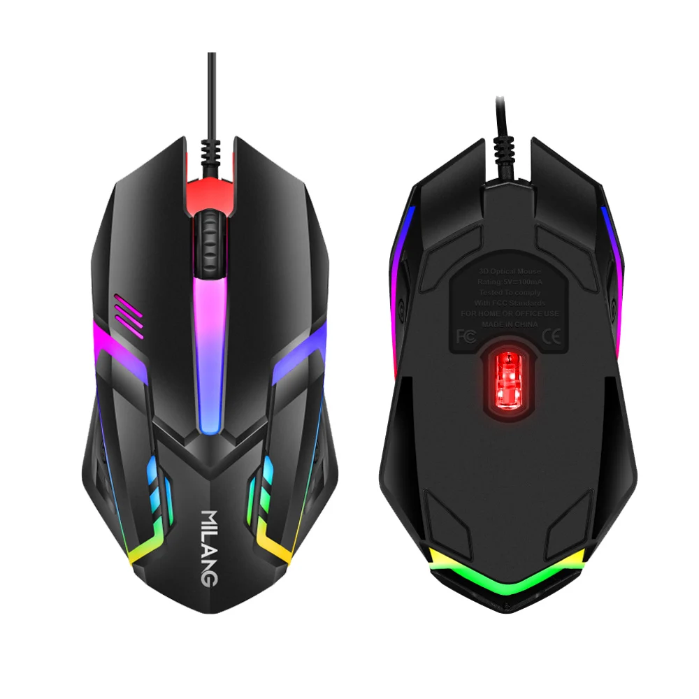 

USB Wired Mouse RGB Backlit Gaming Mouse For PC Desktop Laptop Windows iOS Ergonomic Design Wired Mice Office Mouse