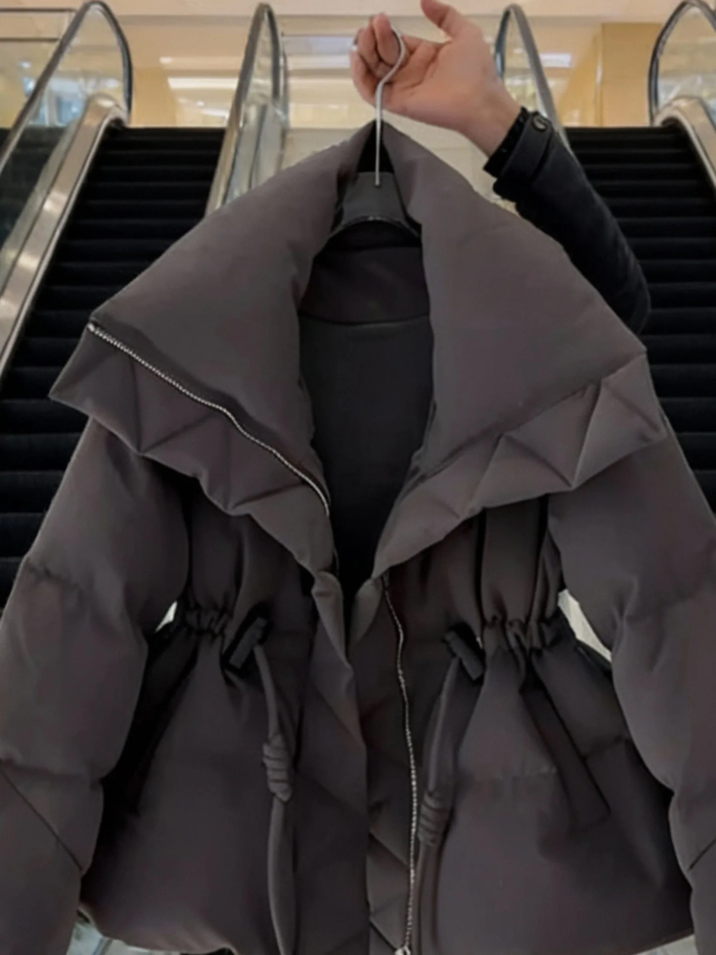 Ele Bla Cintura-Aconchamento Feminino para baixo Jaet Ultra Quente Gola Emagrecimento Casacos Commute Sle Coreano Faion