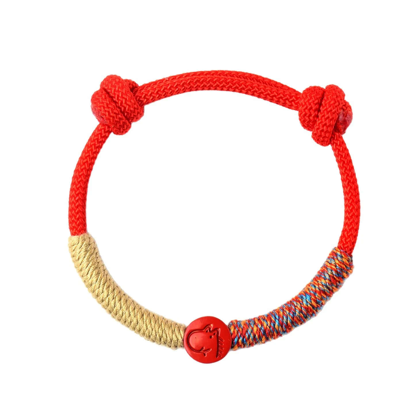 Natural High Content Imperial Red Cinnabar Twelve Chinese Zodiac Bracelet Hand Wrapped Zodiac Year National Trend Jewelry