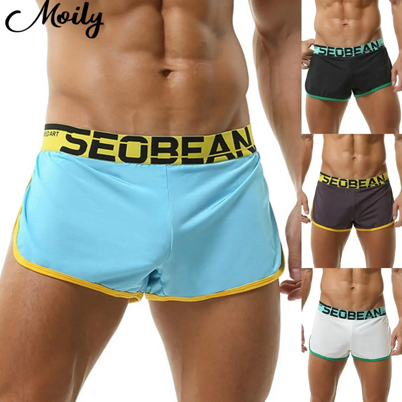 

Summer Mens Sides Split Fitness Shorts Low-Rise Athletic Shorts Breathable Running Jogging Workout Bottoms Homewear Sportswear