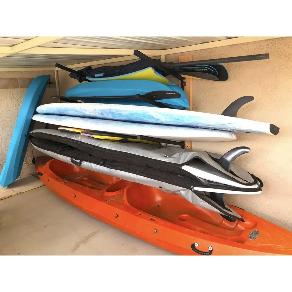 Wall Mounted Standing Paddleboard Storage Rack, Stand-up Paddle Board Holder, níveis ajustáveis