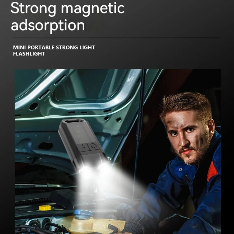 Mini Flashlight Super Bright Camping Torch 9 Modes Cap Clip Headlamp Portable Keychain Bag Light Emergency Magnetic Work Light