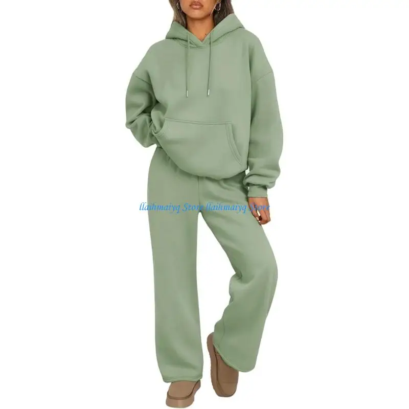 

573B Women's Sport Sweatsuit Outfit Hoodie Adjustable Hood and Joggers for Active Comfortable Tops and Pants