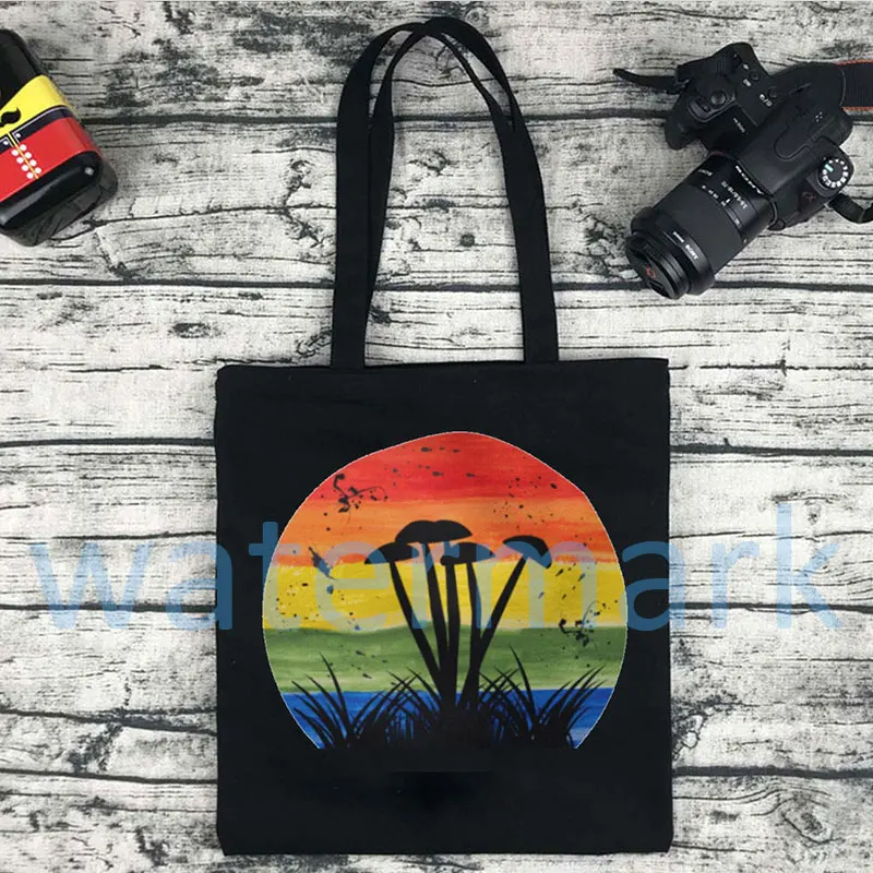 Mushroom Butterfly Canvas Tote Witchy Things Witchy Tote Moon Shopper Mushroom Tote Bag Cute Shopping Bag Aesthetic Cottagecore