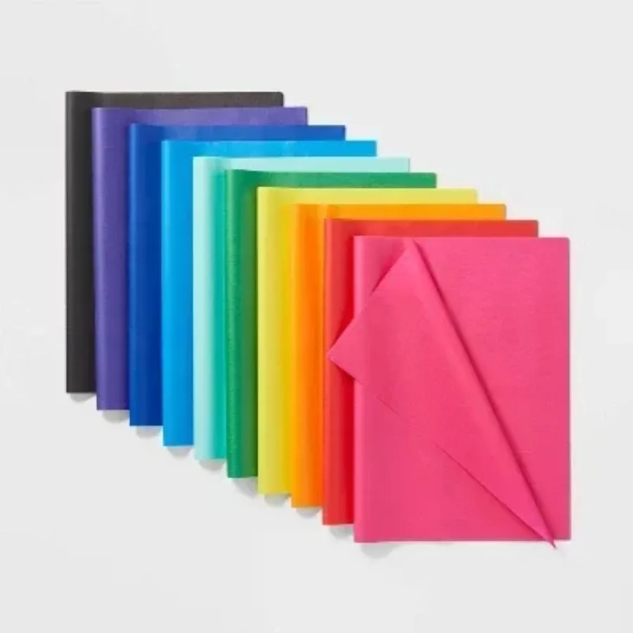

50ct Tissue Paper Multicolor Gift Packaging for Birthday & Easter, Solid Pattern, 16.5" x 24"