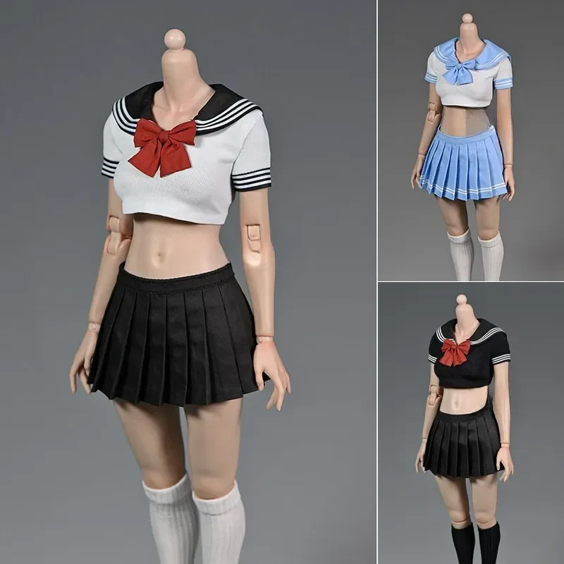 

1/6 Scale Female Doll Short JK Uniform Pleated Skirt with Bow Clothing Props Model for 12Inch Action Figure Body Accessories