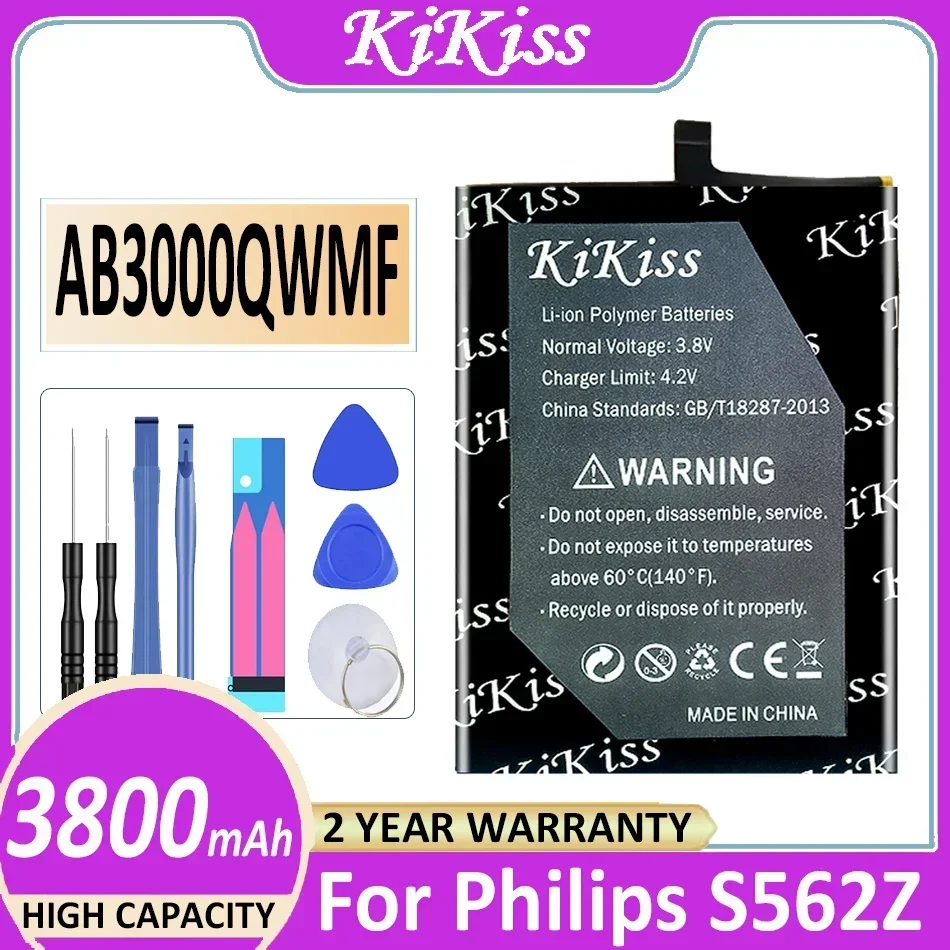 

KiKiss Battery AB3000QWMF 3800mAh For Philips S562Z Mobile Phone Bateria