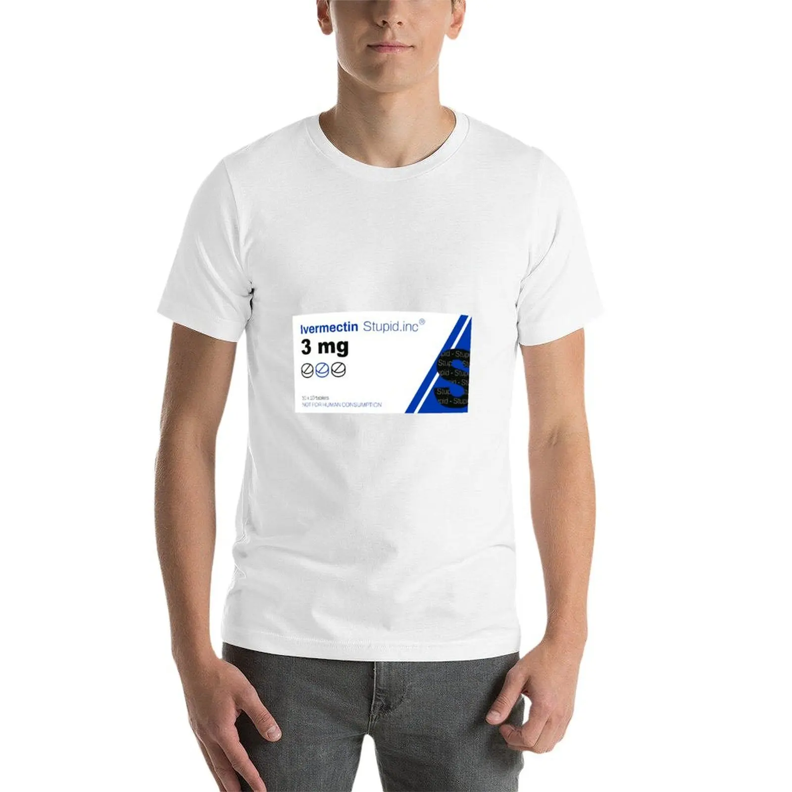 تي شيرت Ivermectin Medicine التعبئة والتغليف تي شيرت رجالي عادي تي شيرت للرجل 100 بالمائة قطن تي شيرت #4