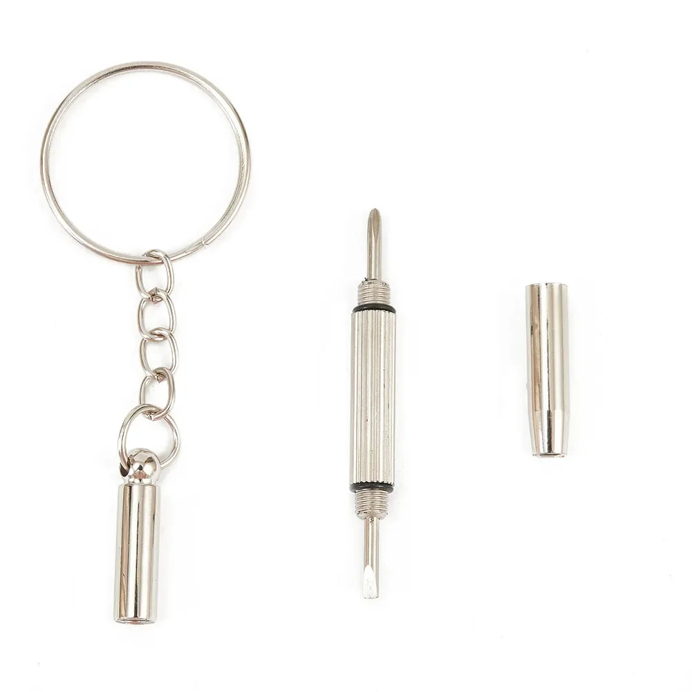 2PC Mini 3in1 Screwdriver Glasses Phone Watch Screwdriver Screw Repair Tool Keyring Keychain Multi Function Nut Driver Hand Tool