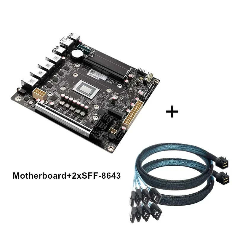 New 9-Bay AMD Ry-zen 7 8845HS 9 7940HS NAS Motherboard USB4 4x i226-V 2.5G LAN 9xSATA3.0 PCIE X16 2xDDR5 17X17 ITX Firewall