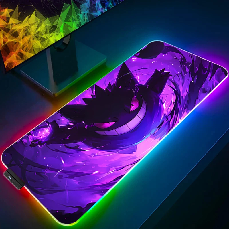 

Colorful Mouse Pad Cute Monster RGB Mouse Pad Gaming Accessories PC Gamer Computer Desk Mat Laptop Varmilo LED Keyboard Mousepad