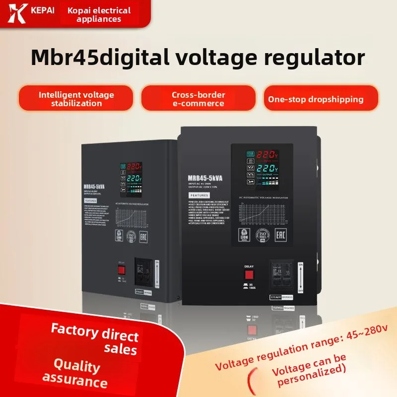 Ultra-low voltagewall-mounted electronic voltage regulator 45V-280V Middle East household single-phase 220V AC voltage regulator
