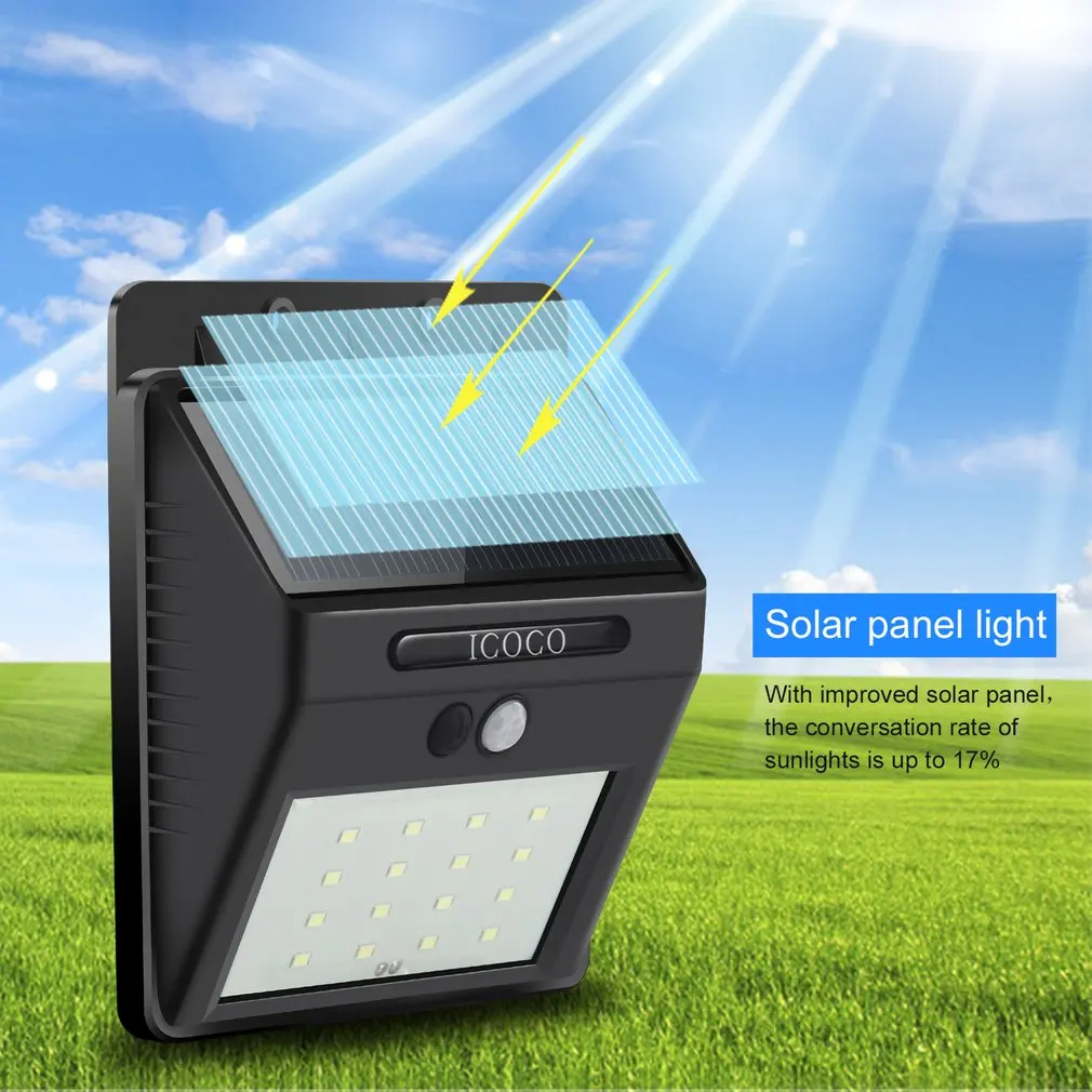Luces solares inteligentes con control de luz, lámpara de pared impermeable con Sensor de movimiento Pir, a prueba de calor, ahorro de energía, 16LED