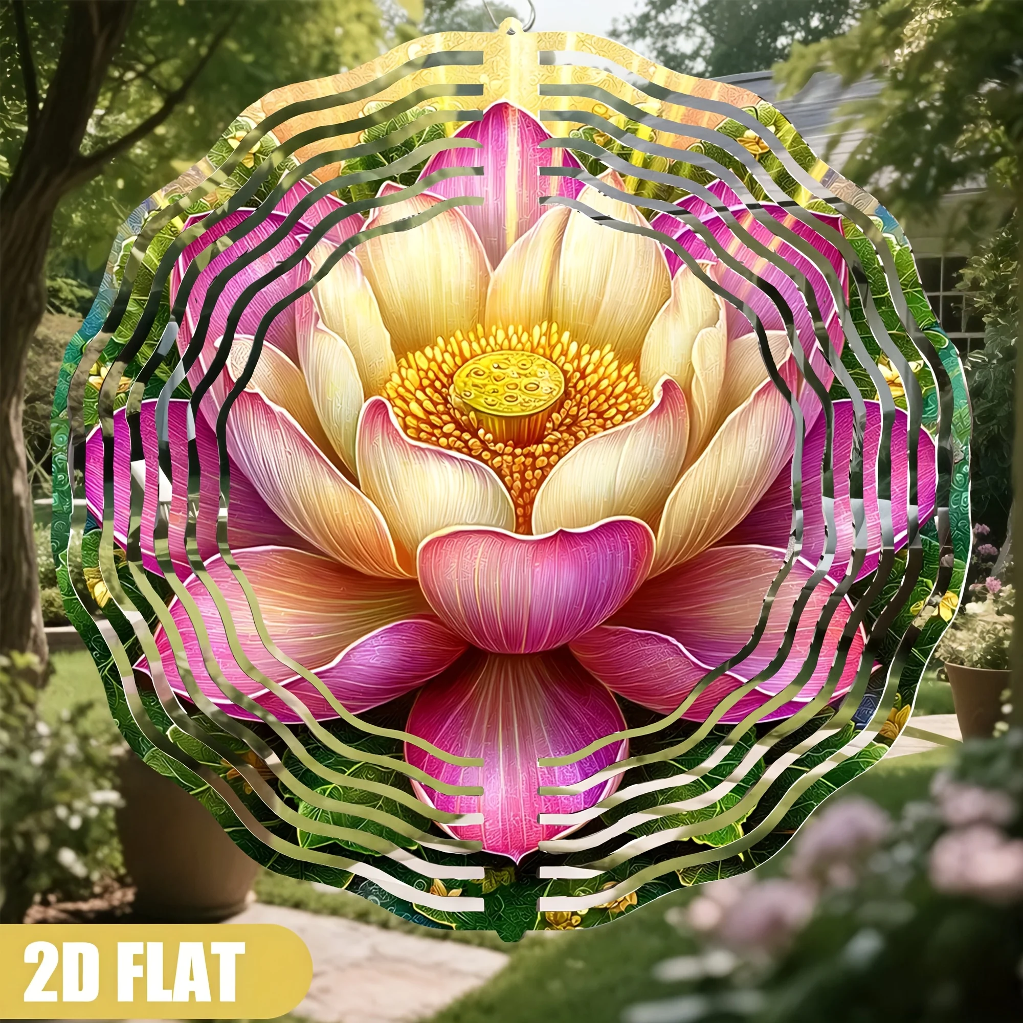 Jinglian Watercolor Wind Chime, Equipped with a 360-degree Swivel Hook, Is Suitable for Meditation Spaces, Zen Gardens