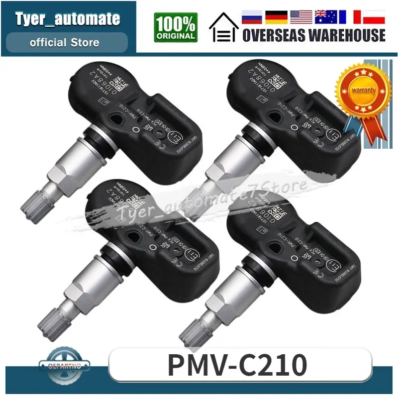 4PCS Tire Pressure Sensor Monitoring Sensor 433MHz PMV-C210 For Lexus CT ES LS RX Toyota Camry Corolla Hiace Prius Venza Yaris