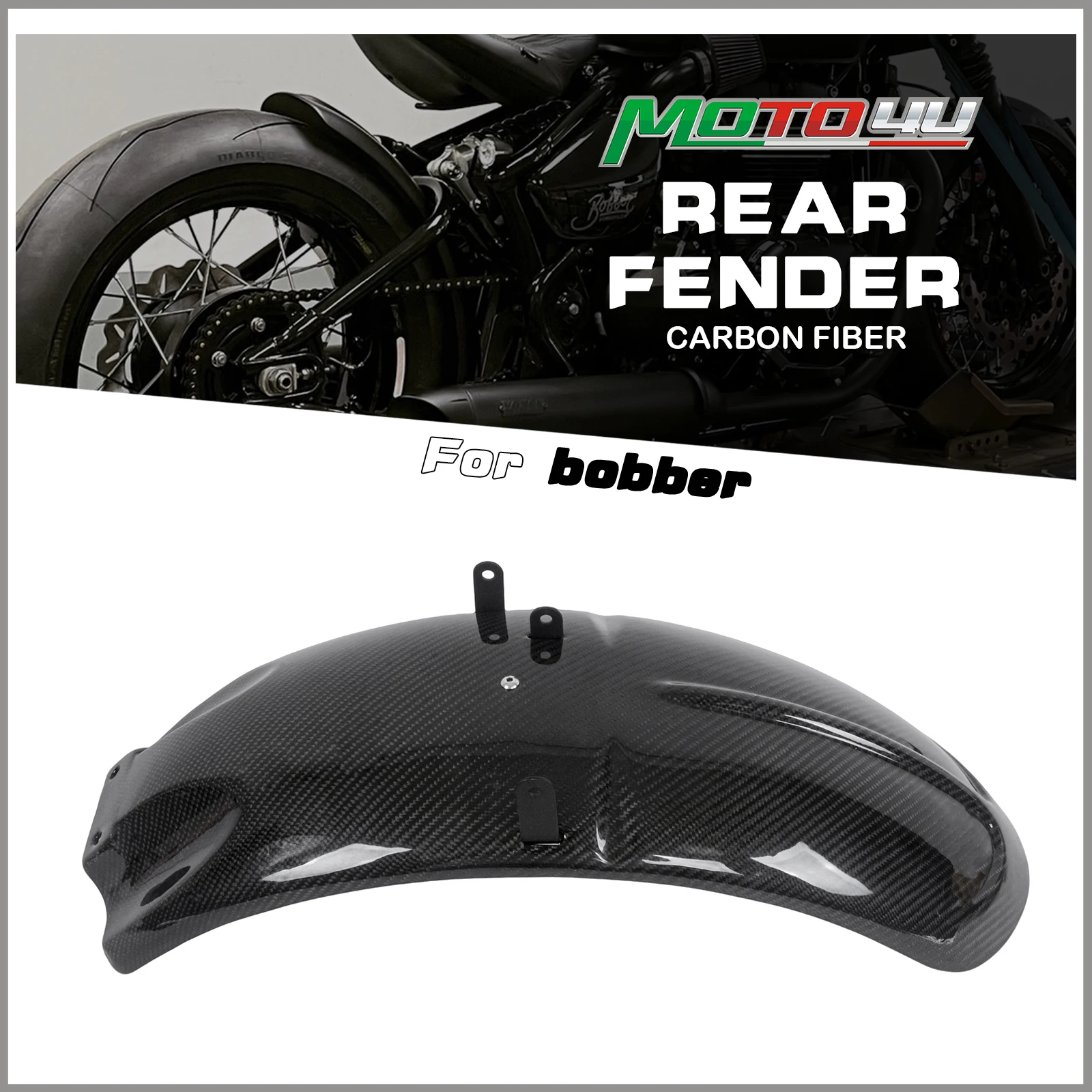 For Triump Bobber Rear Fender Carbon Fiber Motorcycle Mudguard Splash Shield Fairing Cover