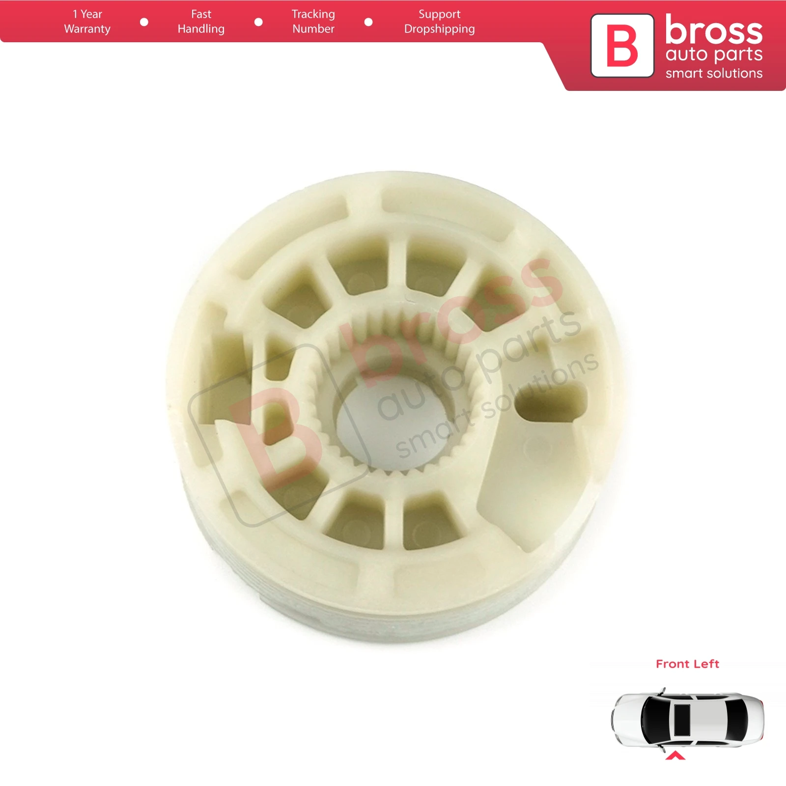 Bross Auto Parts BWR5222 Power Electric Window Regulator Repair Wheel Pulley Front Left Door for Hyundai Elantra MK4 Sonata MK5