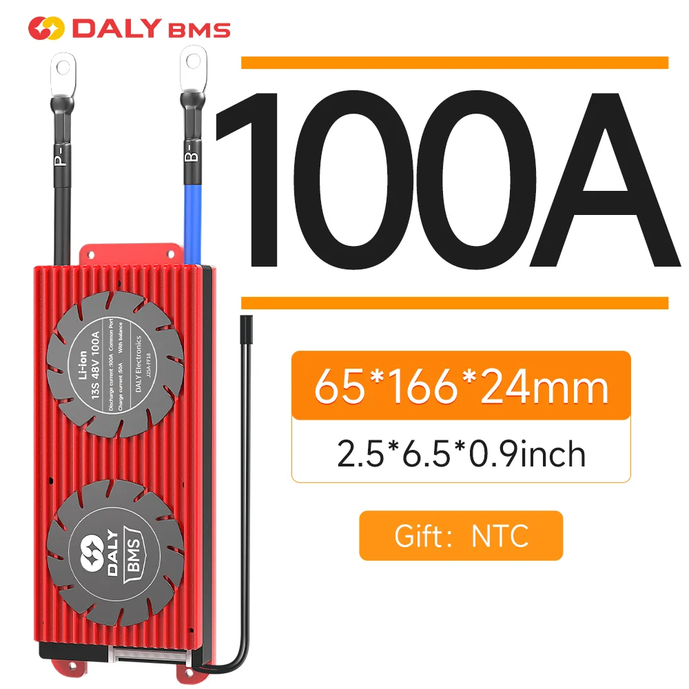 Daly 4S12V BMS 100A ฮาร์ดแวร์ BMS พร้อม Balancer กันน้ำปกป้องแบตเตอรี่ Lifepo4 24V Li-ion ก้อนแบตเตอรี่ NCM