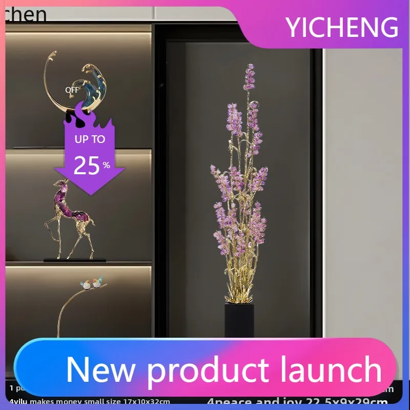 

LYY Amethyst Wheat Spike Ornament Housewarming Gift Living Room Entrance Thin Tall Long Home Decoration