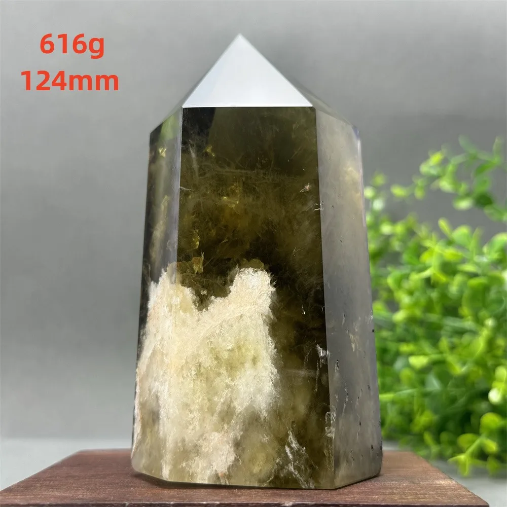 Natural Tea Yellow Transparent Crystal Rod Quartz Column Healing Aura Meditation Spiritual Witchcraft Prayer Home Decoration view 3