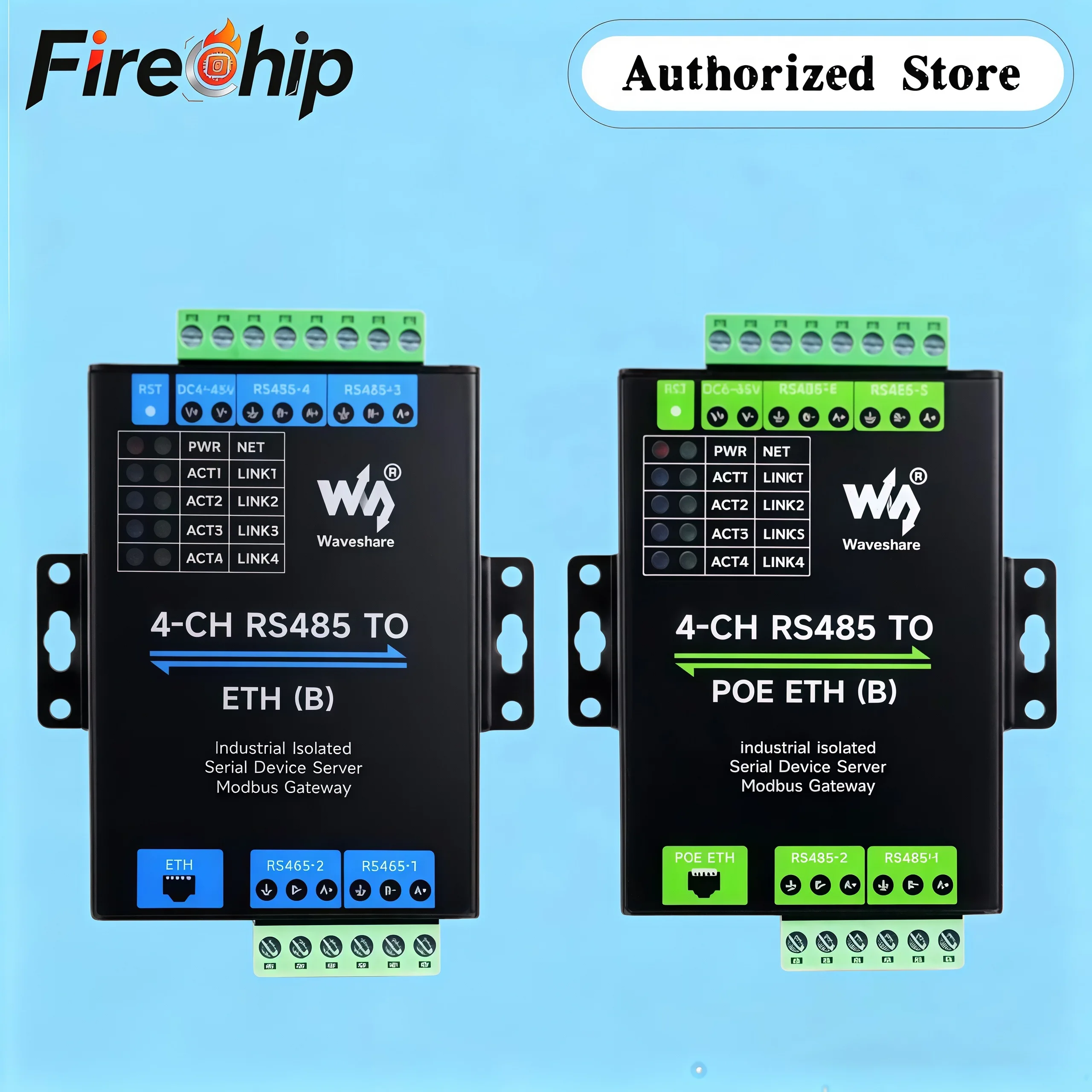waveshare-4-channels-rs485-independent-operation-4-ch-rs485-to-rj45-ethernet-serial-server-optional-poe-function
