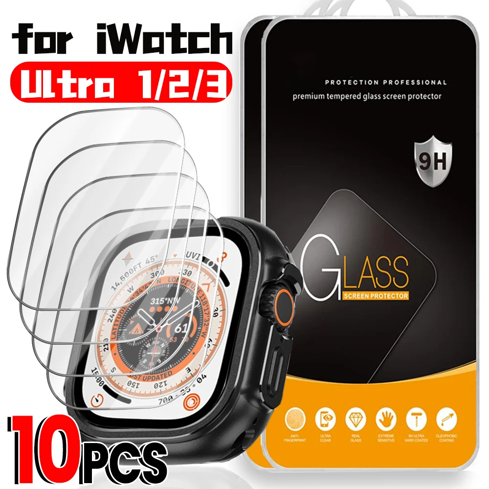 1-10 قطعة من الزجاج المقسى لساعة أبل الترا 2 3 49 مللي متر واقي للشاشة لساعة IWatch Ultra 1/2/3 Series HD طبقة رقيقة واقية شفافة #1