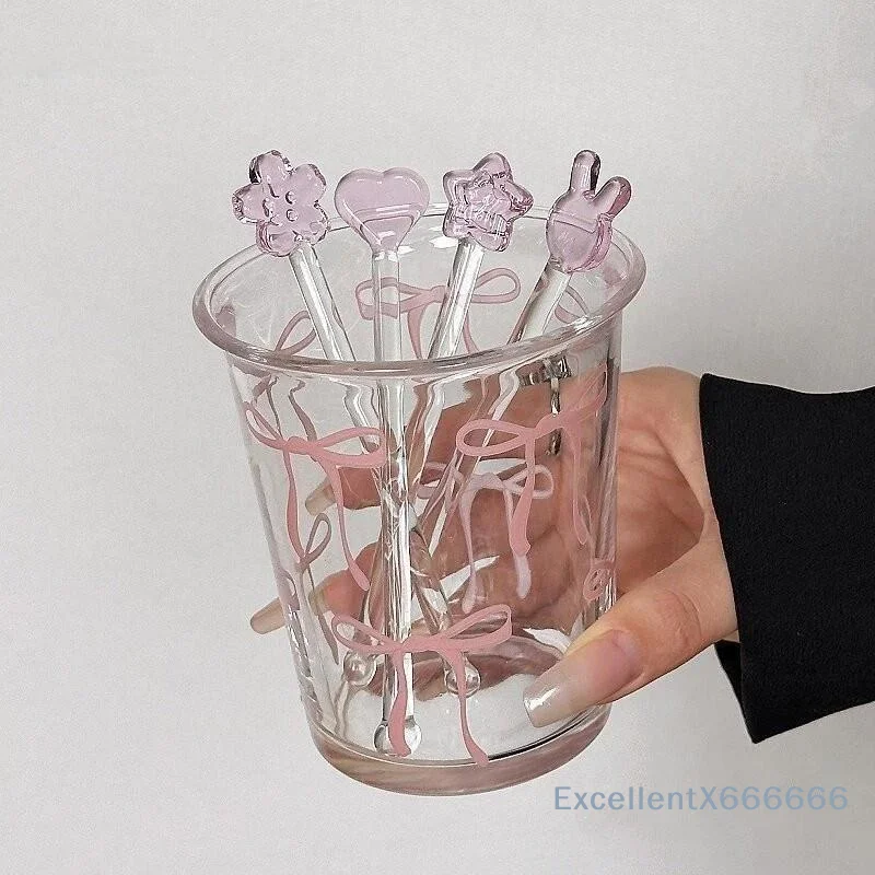 Texture Milk Tea Glass Stir For Family Gatherings Agitator Coffee Tools Easy To Use Dessert Stick Spoon Stick Stir Bar Swizzle