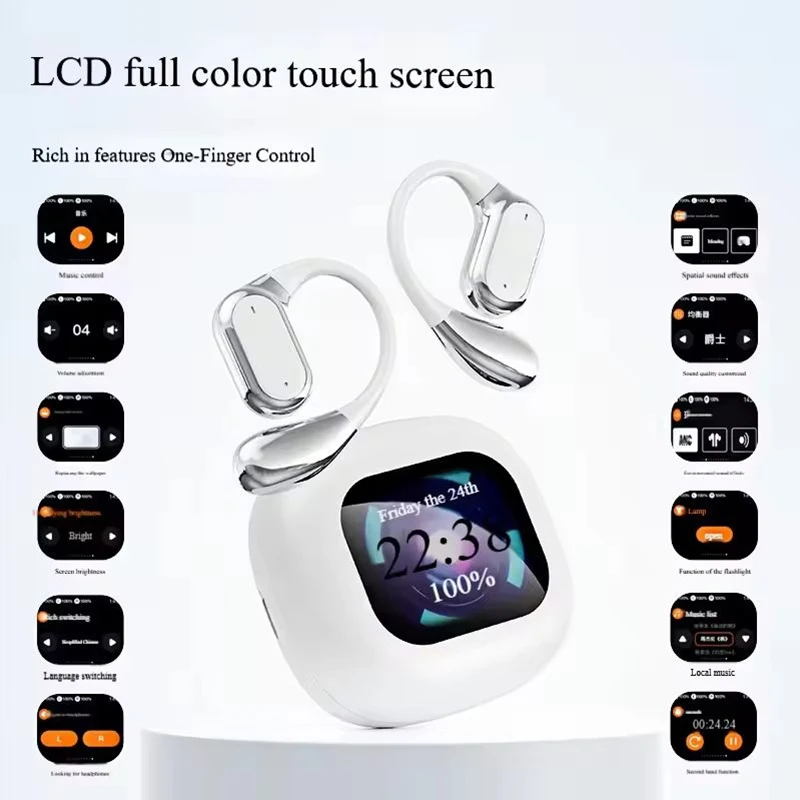 Wireless AI 144 Real-time Language Translators Headphones Bluetooth Ear Hanging Translator Earphones for Travel Business Earbuds